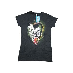 DC Batman The Joker Women's Size Medium Black Nerd Block Shirt New‎
